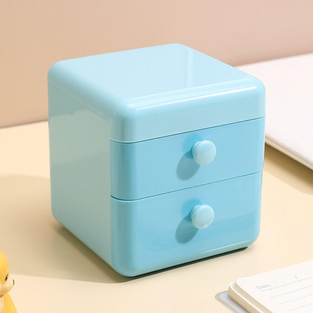 Mxbeauty Desktop Storage Drawer Lucu Tahan Debu Earphone Perhiasan Rumah Kantor Serba Serbi Laci Kotak Penyimpanan