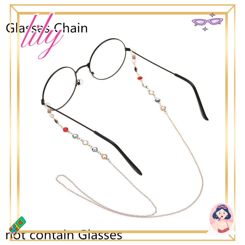 Lily Kacamata Rantai Fashion Manik-Manik Kacamata Panjang Eye wear Aksesoris