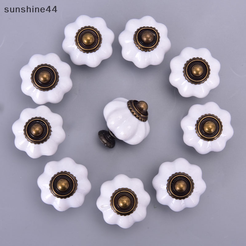 Sunshine 10pcs Vintage Furniture Handle Knob Pintu Laci Lemari Tarikan Handle Pumpkin ID