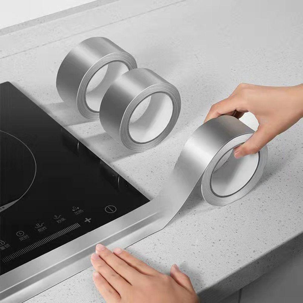 TOP Aluminium Foil Tape Kamar Mandi Toilet Lantai Dinding Pelindung Tepi Tahan Air Minyak Caulking Sealing Tape Caulk Sealer Bath &amp; Kitchen