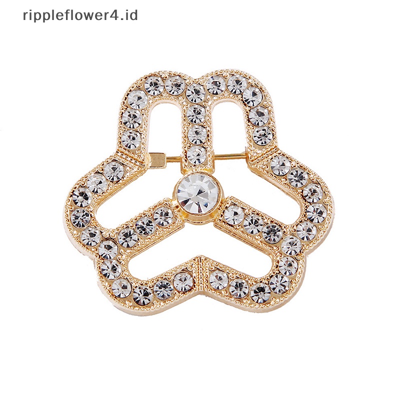 {rippleflower4.id} Federation Wanita Emblem Bros Zirkon Pakaian Pin Brooche Aksesoris Perhiasan Halus Berlian Imitasi Bertatahkan Berlian Bros Logo Aksesoris~