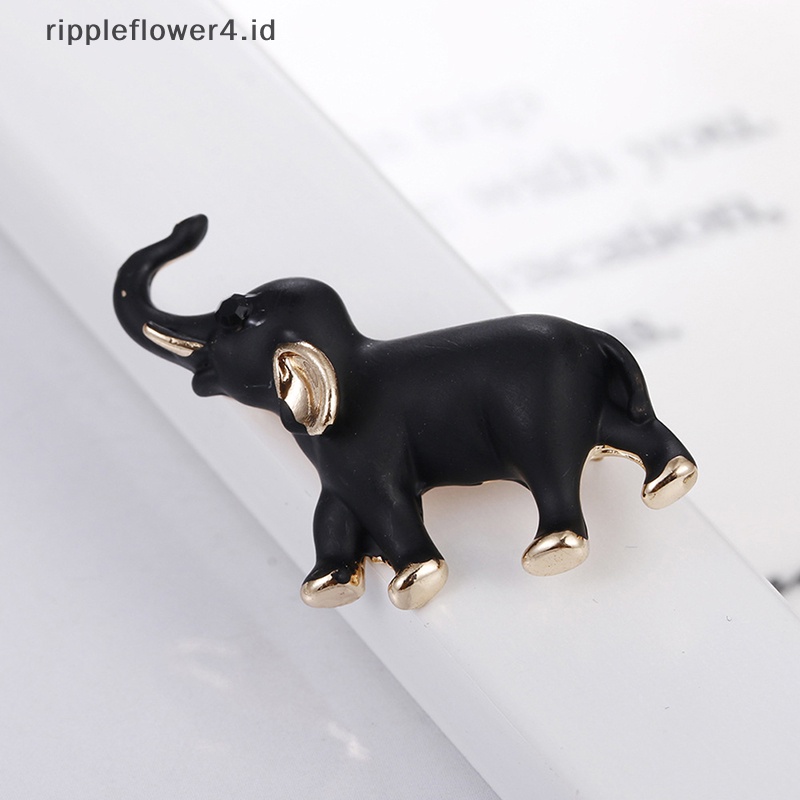 {rippleflower4.id} Enamel Gajah Enamel Lapel Kerah Hewan Bros Pin Buket Perhiasan Hadiah~