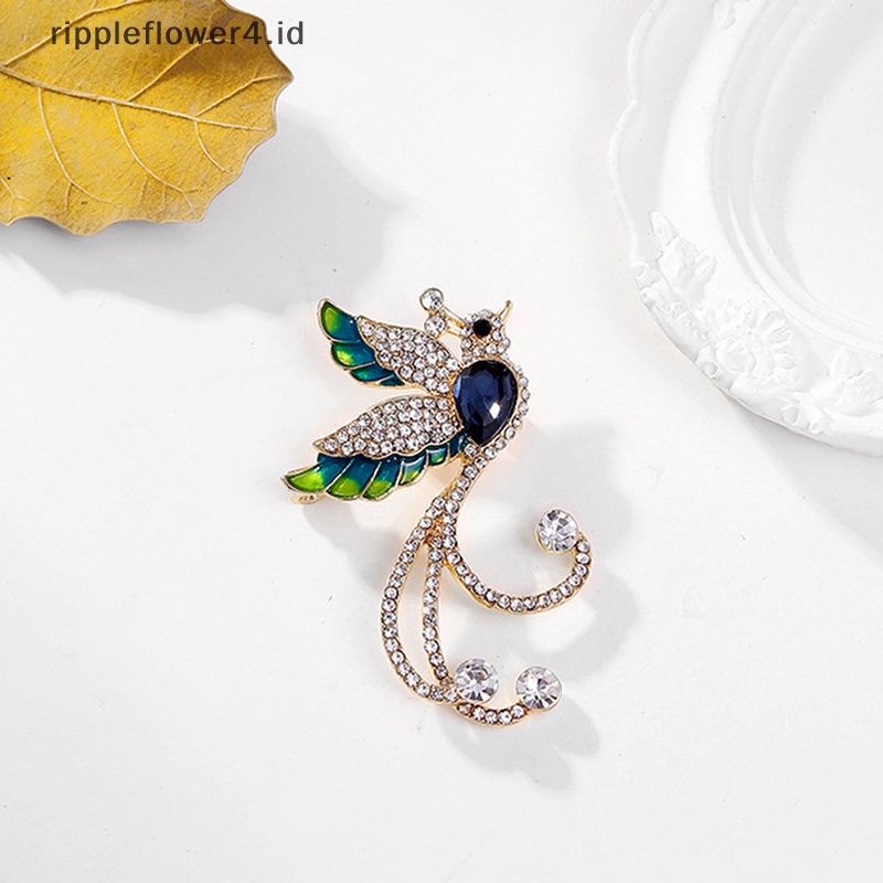 {rippleflower4.id} Fashion Berlian Imitasi Phoenix Burung Bros Untuk Wanita Syal Pakaian Brooch Pin Pesta Pernikahan Perhiasan Aksesoris Hadiah~