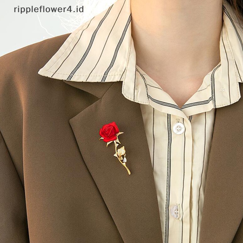 {rippleflower4.id} Bros Bunga Mawar Cantik Kreatif Koleksi Untuk Wanita Lady Pin Bunga Elegan Musim Panas Desain Pesta Valene Hadiah Hari~