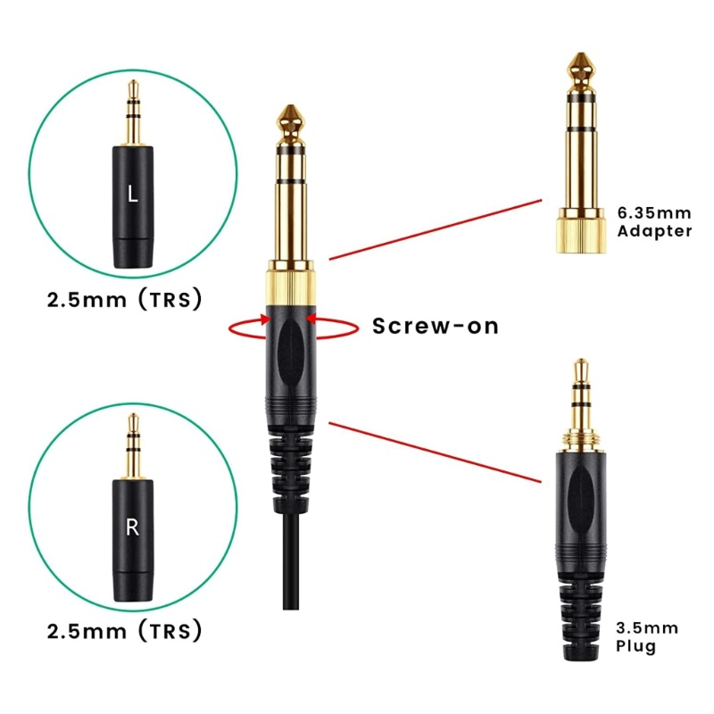 Bt Kabel Coil Headphone Premium-grade Dengan Konektor Ganda Untuk Hifiman HE400S HE-400I