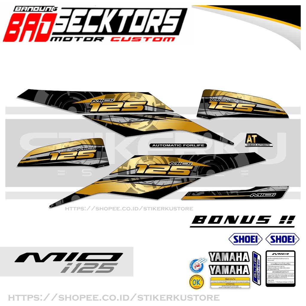 MIO i 125 STOCK DECALS / STRIPING MIO M3 /Z / 125