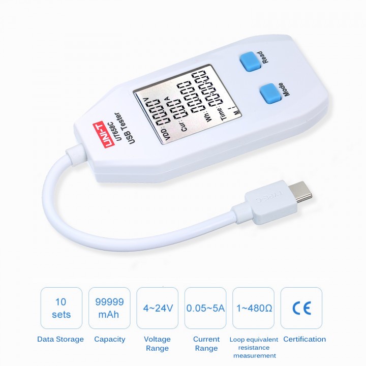 10 UNI-T UT658C - Portable USB Type-C Voltmeter Power Meter Tester