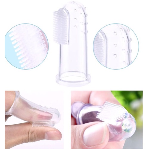 BOP SIKAT GIGI JARI BAYI / FINGER TOOTH BRUSH / SIKAT GIGI BAYI SILIKON PACKING OPP PLASTIK