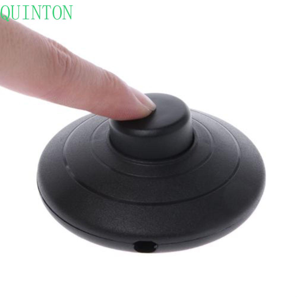 Quinton Foot Pedal Saklar Dorong Kaki Bulat 1pcs Push Power In-line Lamp Plastic Black Lighting Switch