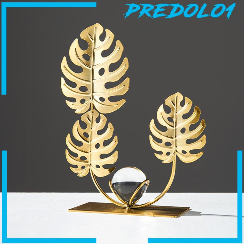 [Predolo1] Patung Daun Besi Tempa Metal Leaf Statue Hias Dekorasi Rumah Modern