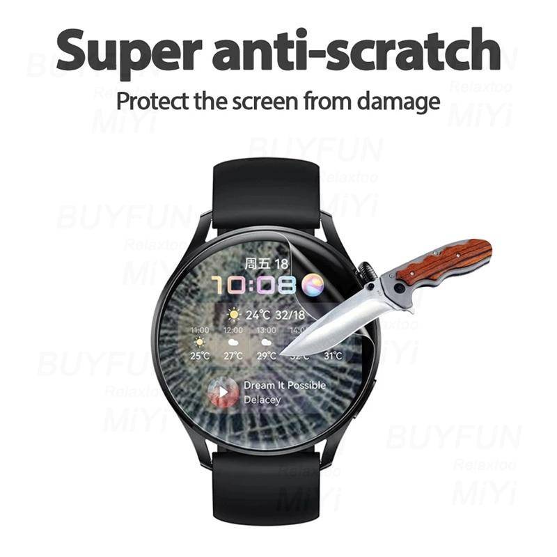 Film Hydrogel 9D Curved Clear Untuk Huawei Watch 4pro 46mm 48mm Smartwatch Anti blue light Pelindung Layar Bukan Kaca Huawei Watch4 Watch4 Pro