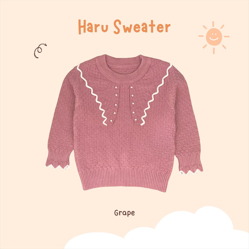 Haru Sweater Anak Perempuan Sweater Knit Anak Cewe Usia 1-5 Tahun Sweater Knit Lucu Sweater Anak Korea Jaket Rajut Anak