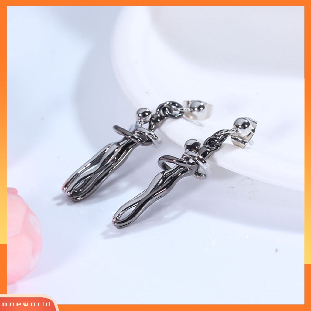 [WOD] Anting Telinga Menjuntai Pasangan Hugging Perhiasan Geometri Electroplating Earrings Untuk Pacaran