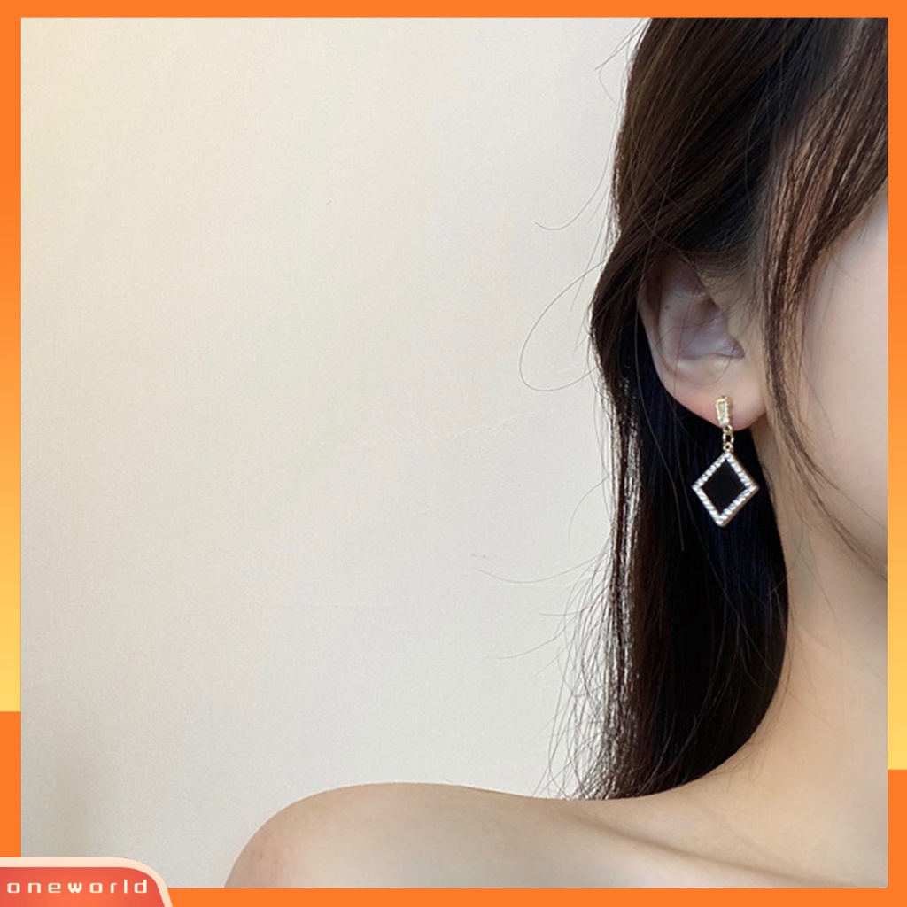 [WOD] 1pasang Anting Menjuntai Hati Berlian Imitasi Perhiasan Gaya Korea Mutiara Imitasi Stud Earrings Hadiah Ulang Tahun