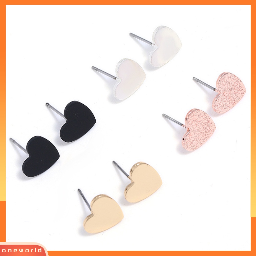 [WOD] 4pasang Lady Love Hati Pernikahan Bridal Engagement Ear Stud Earrings Perhiasan Hadiah