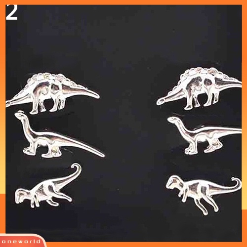 [WOD] 3pasang Wanita Vintage Punk Hewan Dinosaurus Bentuk Telinga Tindik Giwang Anting