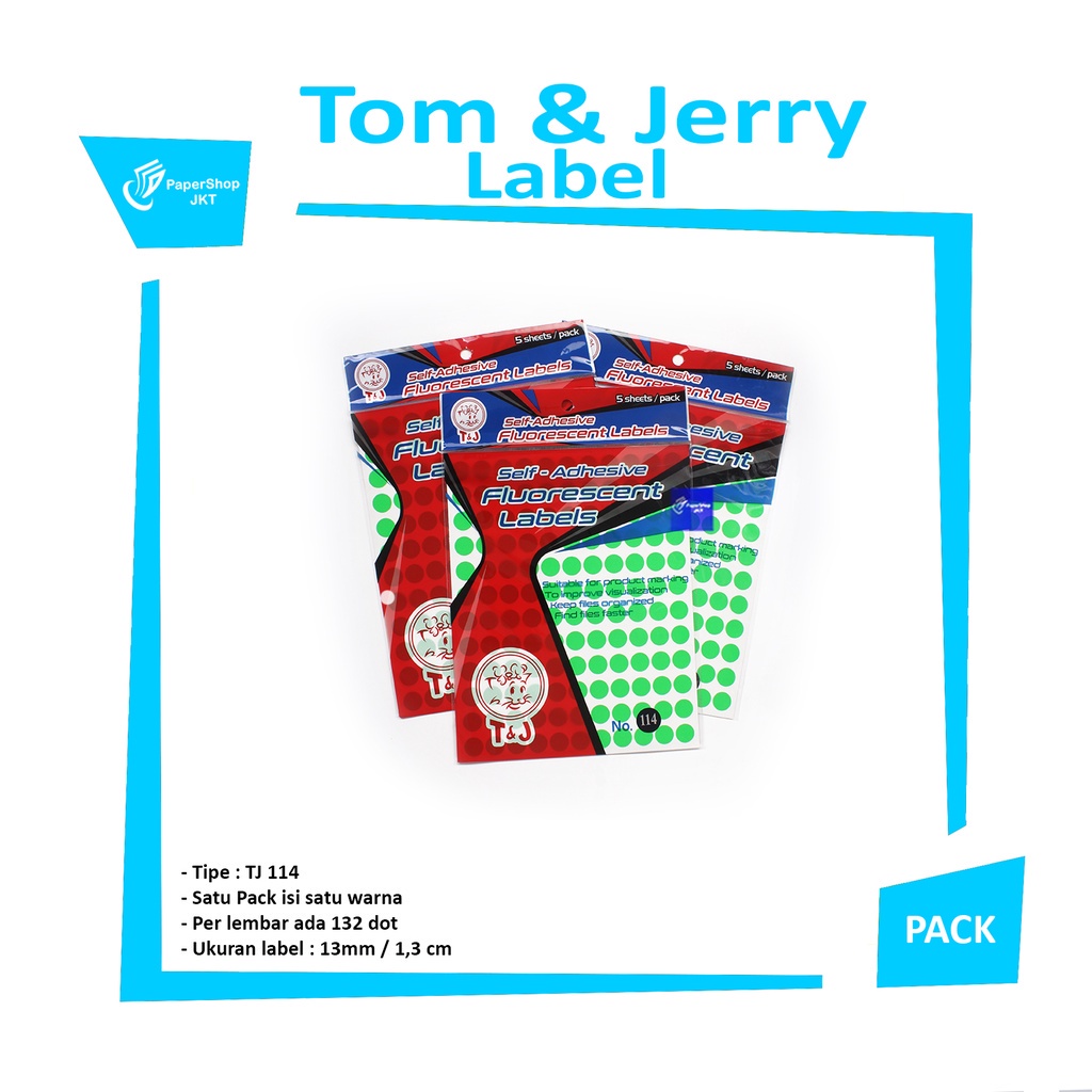 TOM&JERRY - label color 114  warna hijau-green - Pad