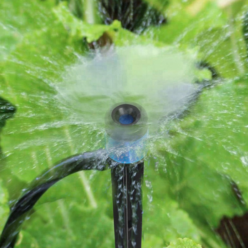 360° Sprinkler Adjustable Irigasi/ Plug-in Scattering Spray Dripper/ Nozzle Penyiram Tanaman Kebun