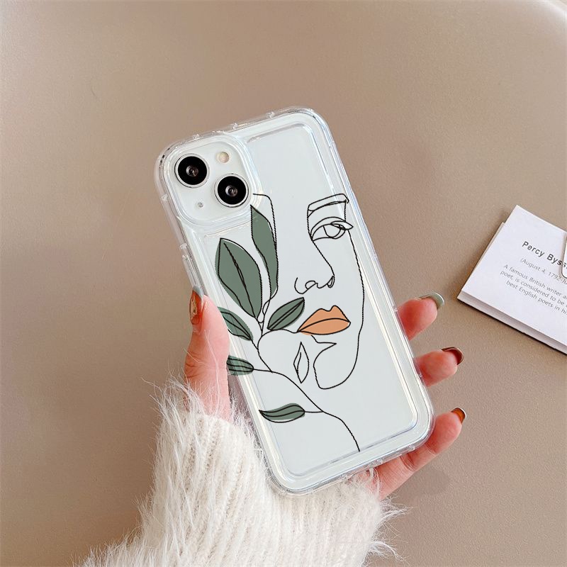 Art Leaves Case Untuk OPPO A5S A7 A12 A12S A11K A16 A16K A16E A16S A54S A3S A5 A8 A9 A9X A11 A11X A57 A57E A57S A17 A17K A74 A76 A77 A77S A94 A95 A96 Airbag Shockproof Cover