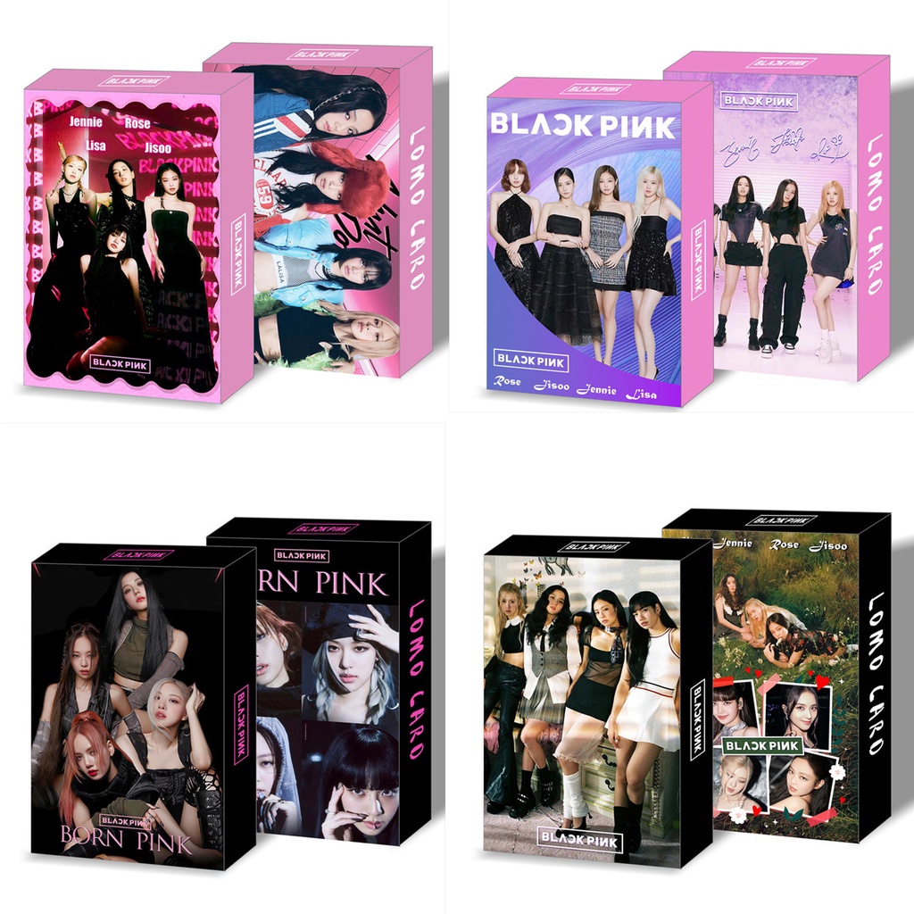 30pcs /box Hitam-Pink Album Photocards Kartu Lomo Black Pink Kpop Postcards