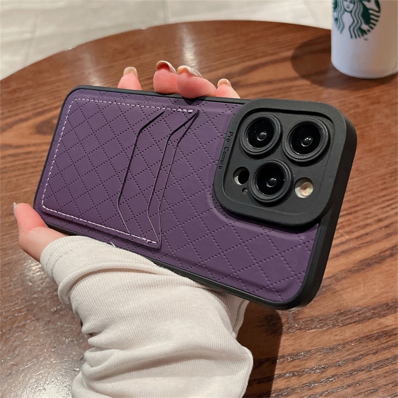 IPHONE Casing Dompet Holder Slot Kartu Bahan Kulit Mewah Untuk Iphone11 13 14 12 Pro Max6 7 8 14 plus XR XS MAX X Soft Silicone Cover