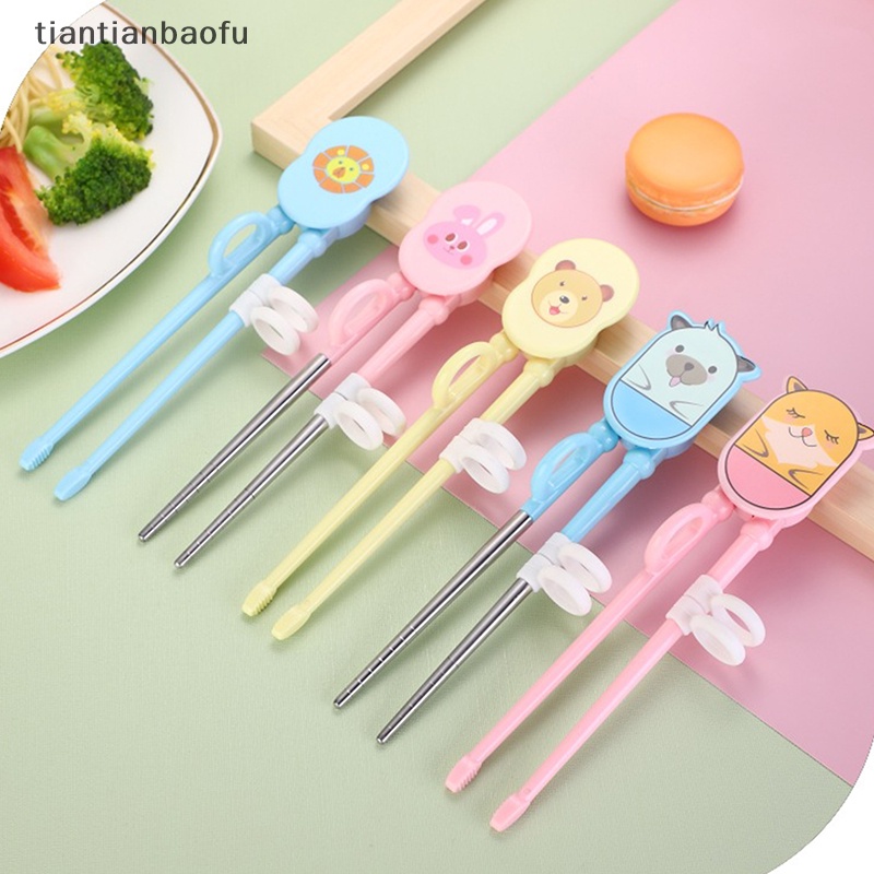 [tiantianbaofu] 1pasang Sumpit Pelatihan Anak-Anak Kartun Belajar Reusable Chop Boutique