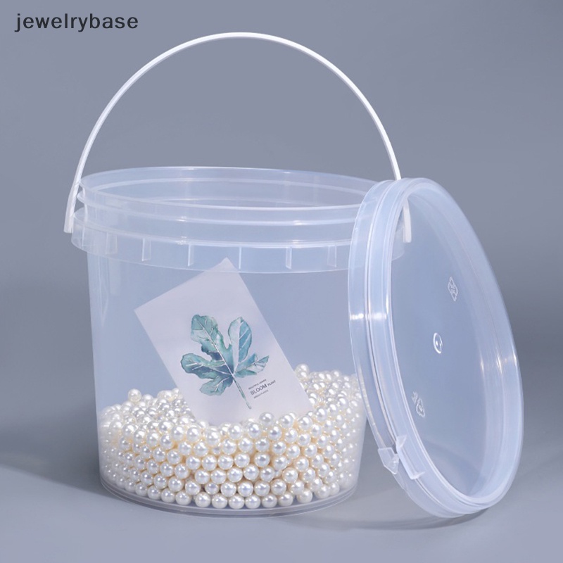 [jewelrybase] Ember Plastik 150ML-1500ML+tutup - Putih Kosong Dengan Gagang - Butik Food Pail Besar