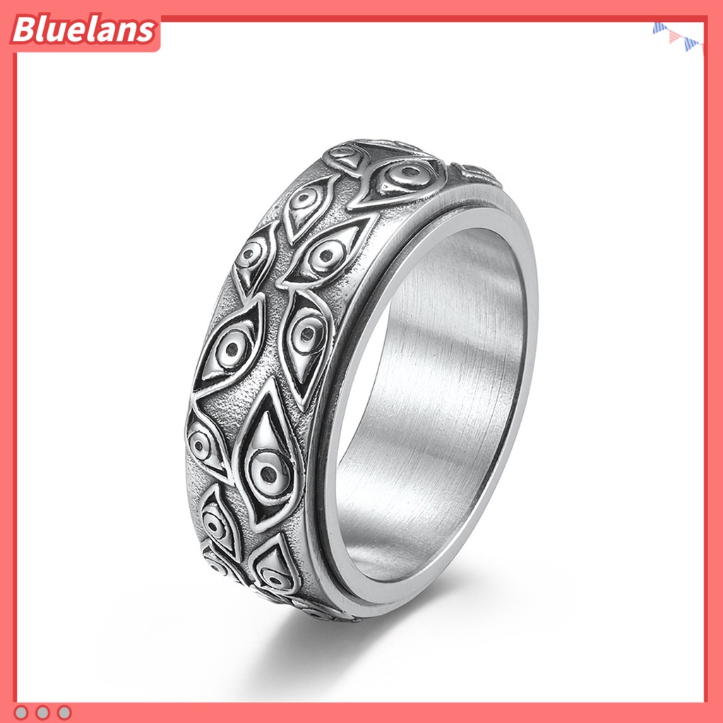 [BLS] Cincin Pria God Eye Rotatable Unisex Round All Match Finger Ring Untuk Pacaran