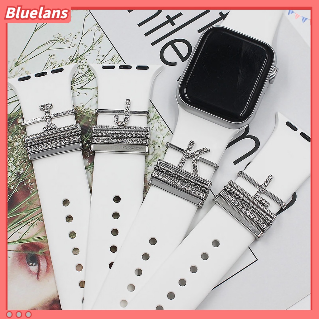 [BLS] 5pcs/set Watch Band Loop Multi--styles Polished Charm Alloy Berlian Imitasi Fashion Surat Jam Tangan Tali Pengikat Cincin Aksesoris Jam Tangan