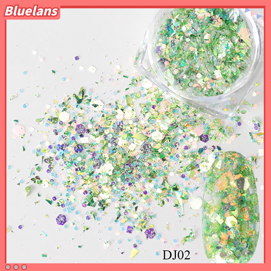 [BLM] Glitter Kuku Bentuk Tidak Teratur Hologram Fashion Laser Sequin Bubuk Untuk Pesta