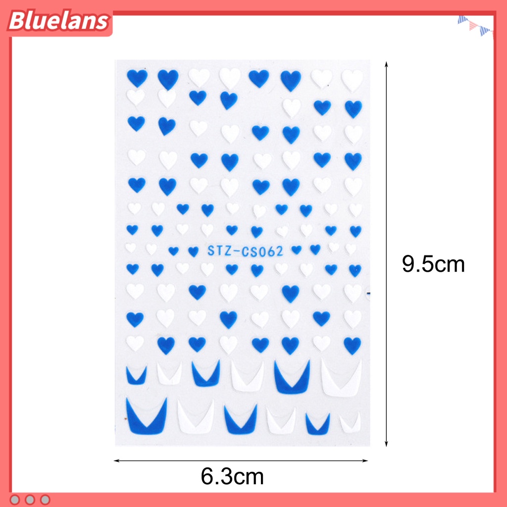 [BLM] Stiker Kuku Gaya Perancis DIY Garis Warna-Warni Decal Powder 3D Transfer Slider Untuk Manicure