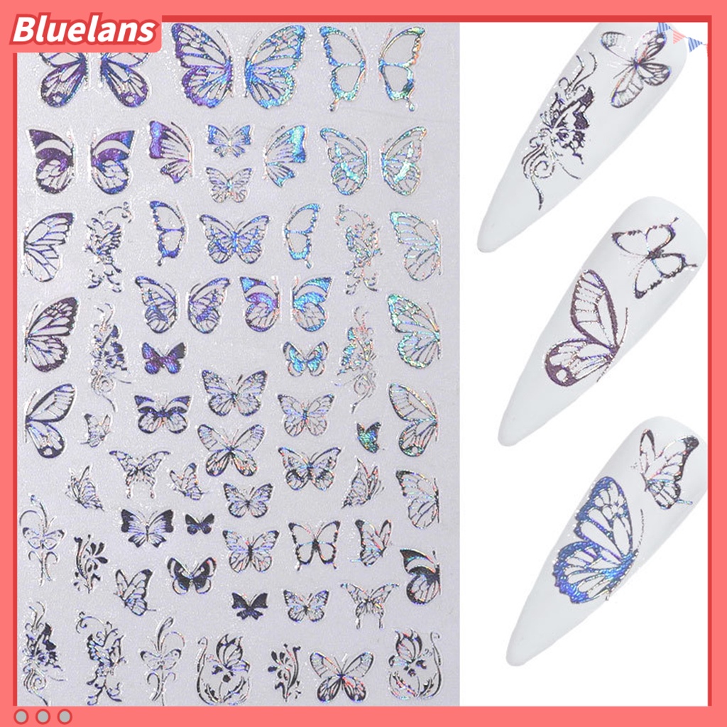[BLM] 1lembar Manicure Decal Ringan Tidak Berbahaya Halus Butterfly Nail Art Transfer Sticker Untuk Wanita