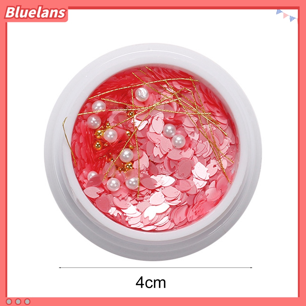 [BLM] 1kotak Payet Kuku Bentuk Bunga Warna Cerah Ultra-Tipis Mengkilap Efek Visual Pertunjukan Pesona Unik Kelopak Hewan Peliharaan Nail Art Paillettes Sequin Flakes Ornamen Untuk Salon Kuku