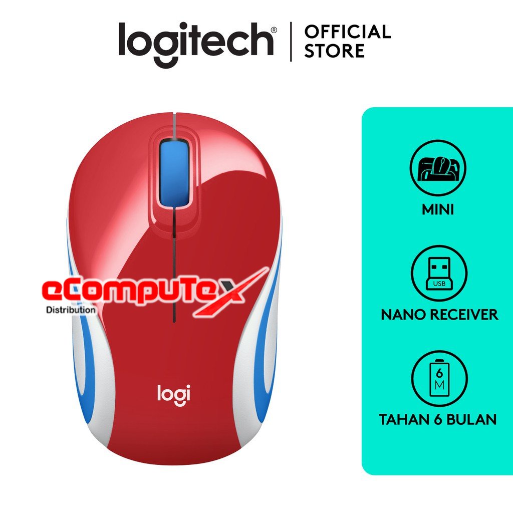 LOGITECH M187 MOUSE WIRELESS MINI PORTABLE – ORIGINAL RESMI