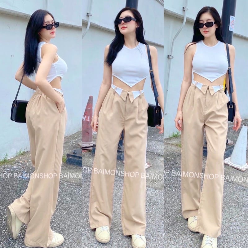 BEFAST - ZSO OOTD WANITA CELANA MISTA / CELANA PANJANG RIVANA / Fashion Kekinian Remaja ABG Trendy / Celana Panjang HW Model Terbaru / Pakaian Wanita Casual / Outfit Daily Wanita Hangout / Celanan Panjang Polos