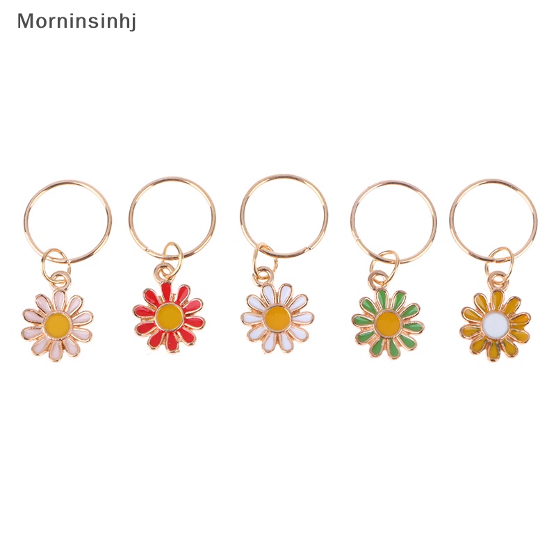 Mornin 5Pcs /set Bunga Daisy Alloy Knitg Stitch Spidol Zinc Alloy Liontin Bunga Multicolor Untuk Knitg Tools Temuan DIY id