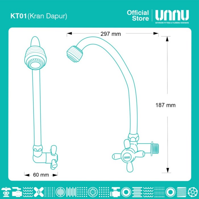 Kran Dapur KT01 Merk Unnu