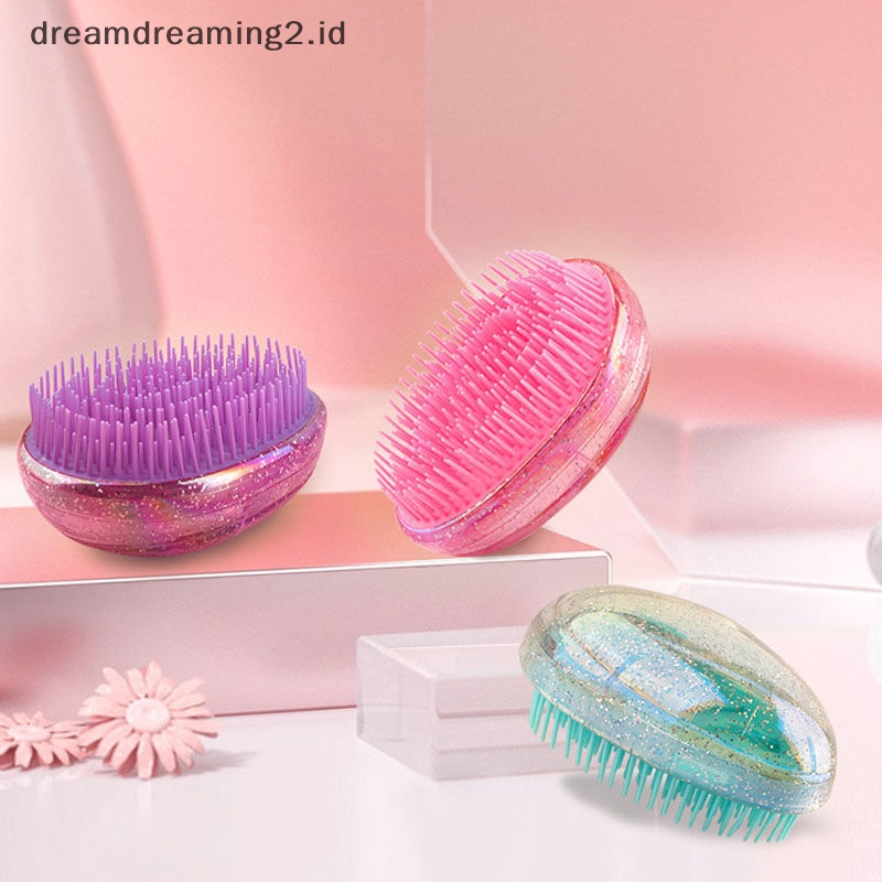 (drea) 1pc Sisir Sikat Rambut Telur Bentuk Bulat Styling Hair Brushes Detangling Comb //