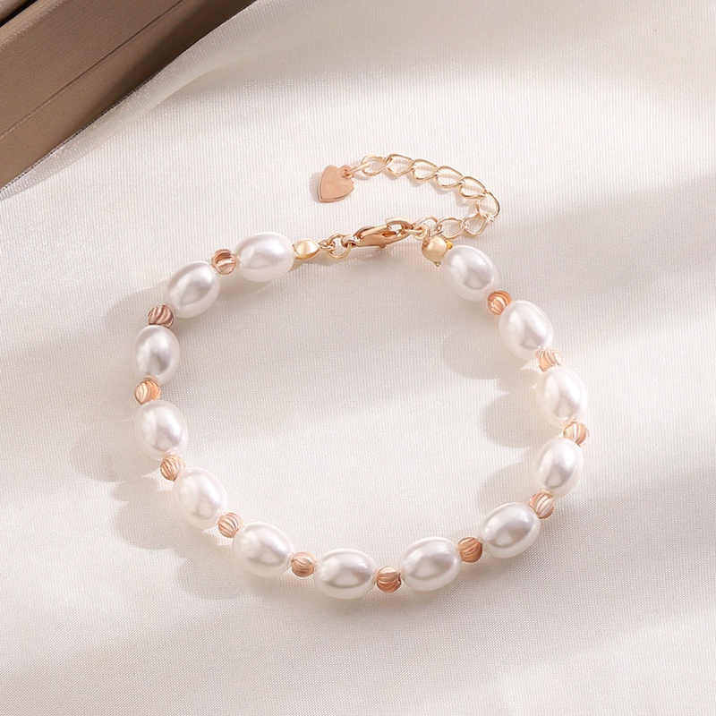 Gelang Mutiara Air Tawar Siswa Perempuan Pacar Desain Sederhana Baroque Pearl Bracelet