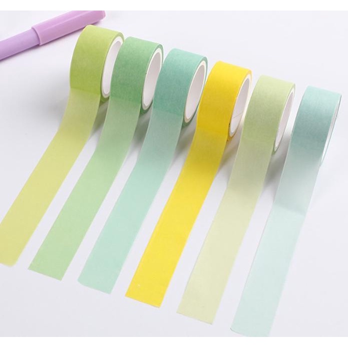 12roll Stiker Jurnal Hati Kreatif Selotip Satu Sisi Washi Tape Diary Poster Pita Dekoratif