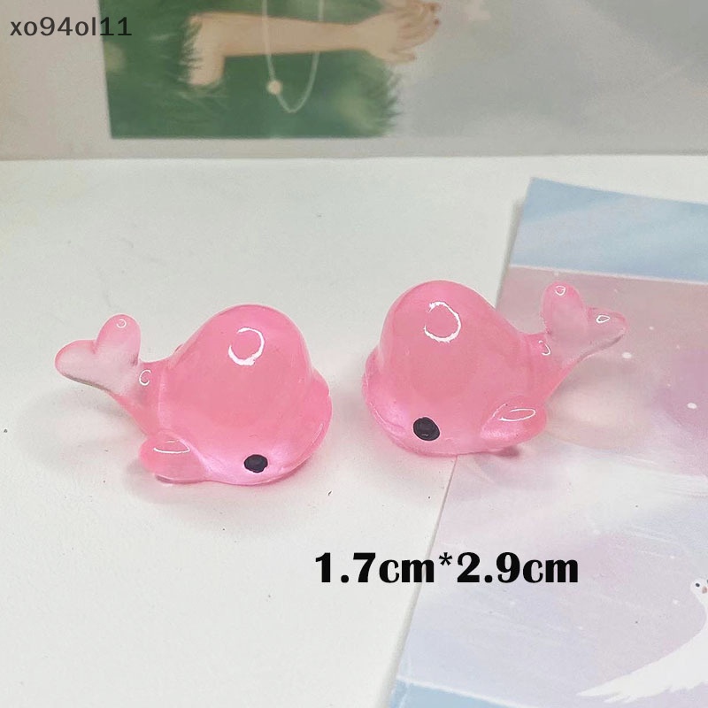 Xo 5Pcs Luminous Mini Resin Dolphin Dashboard Mobil Mainan Angka Dekorasi Taman Rumah OL