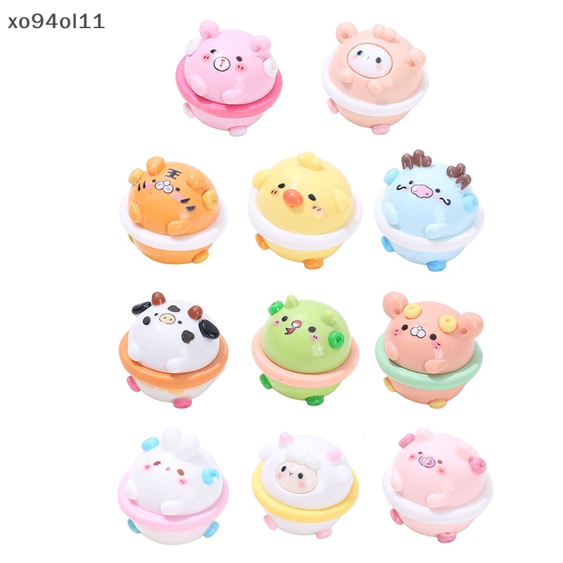 Xo 1Pc Ornamen Boneka Donat Zodiak Mini Kartun Hewan Lanskap Mikro Rumah Boneka Miniatur Mainan Mobil Desktop Dekorasi OL