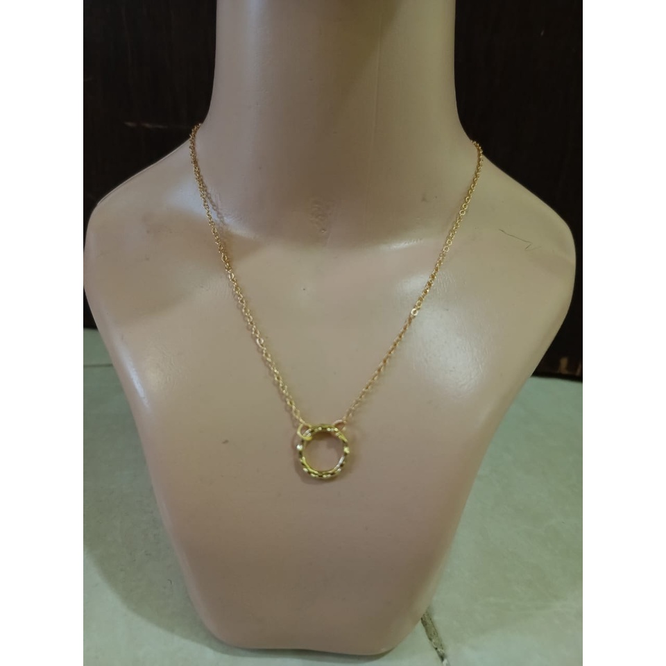 CC (ACC100) Kalung Rantai Liontin Bulat Cincin Kalung Fashion Wanita