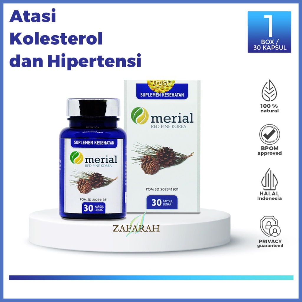 100% ORIGINAL MERIAL Fish Oil Obat Kolesterol Herbal / Merial Red Pine Korea Pinus Merah / Suplemen 