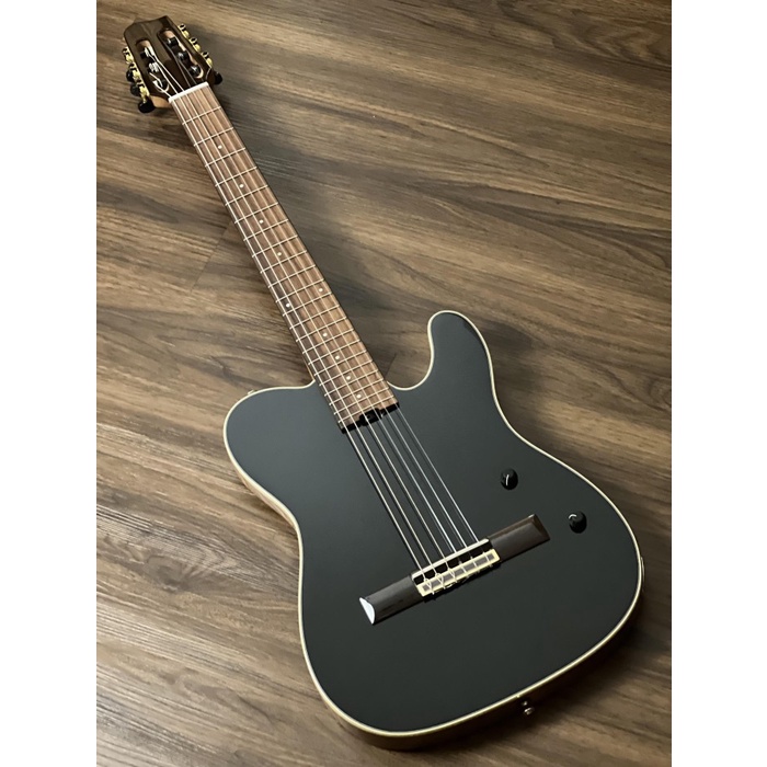 SQOE Spain SEGD900 Nylon Electric Guitar with Piezo in Black Gloss