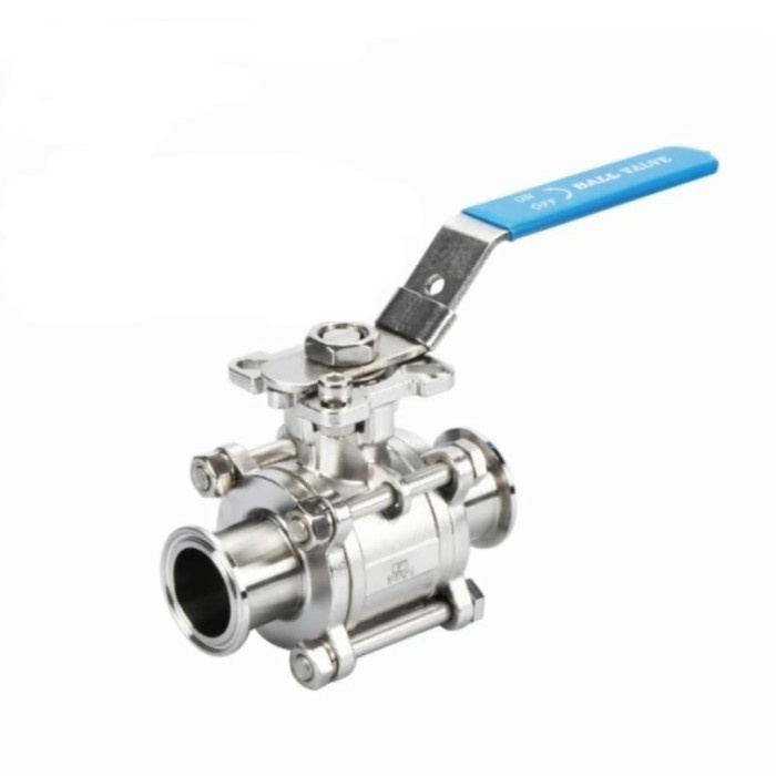 ball valve 3pc sanitary ferrule ss 304 4&quot; inch /koneksi ferrule 600psi