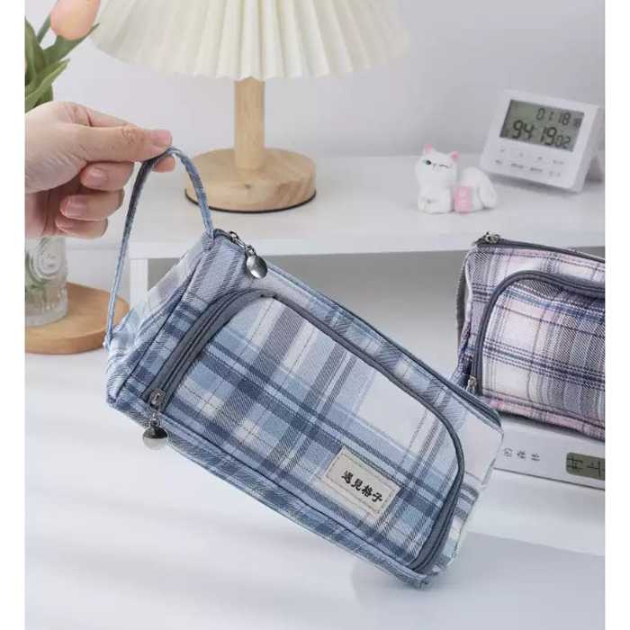 

Kotak Pensil untuk Pelajar Sekolah Tas Penyimpanan Kapasitas Besar Kawaii Kotak Pena Kantong Alat