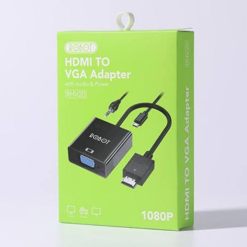 SAMBUNGAN HDMI TO VGA ADAPTER LAPTOP/PC FULL HD 1080P (ROBOT R-HV) robot