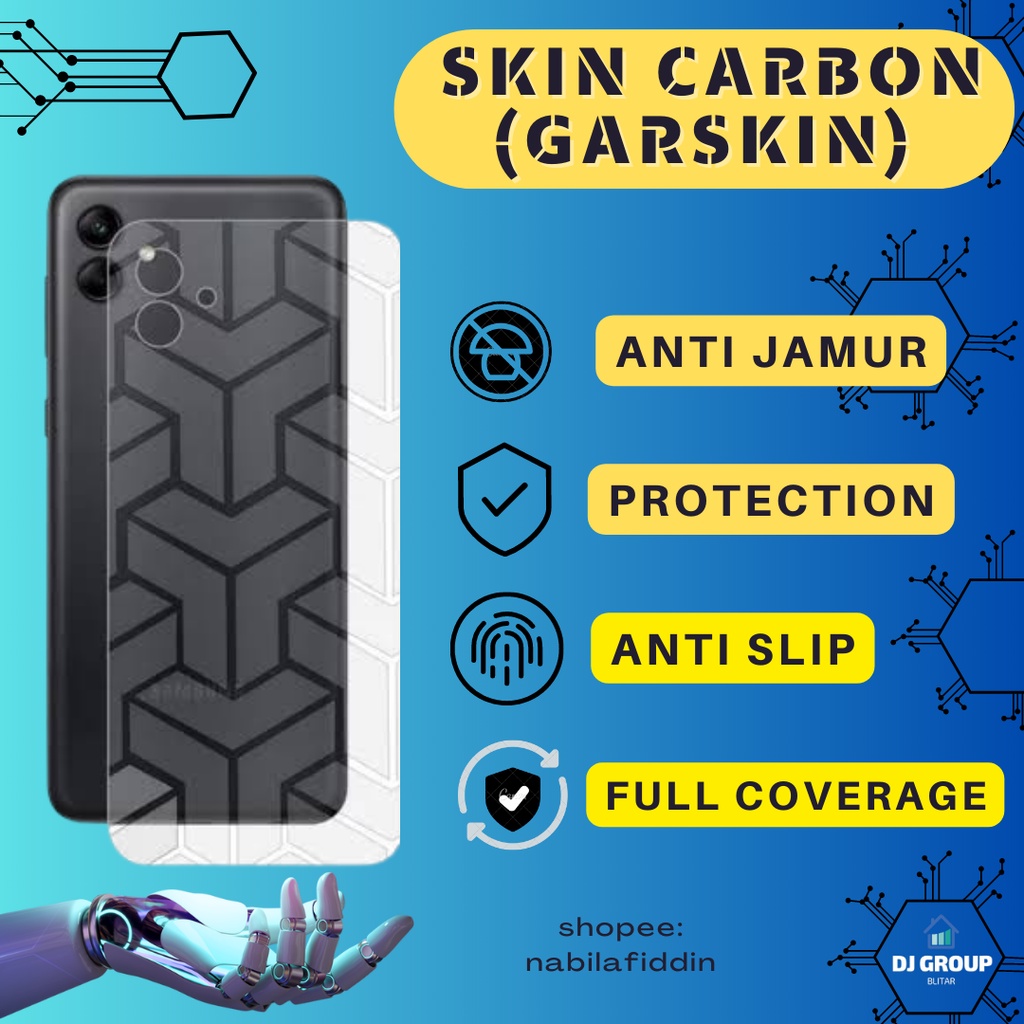 Garskin Skin Carbon Anti Jamur Iphone SE 2020 2022 6 7 8 Plus X 6+ 7+ 8+ Pelindung Belakang Karbon B
