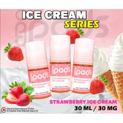 idPods Strawberry Ice Cream Salt Nic 30ML by Raffi Ahmad x JVS 100% Original Authentic
